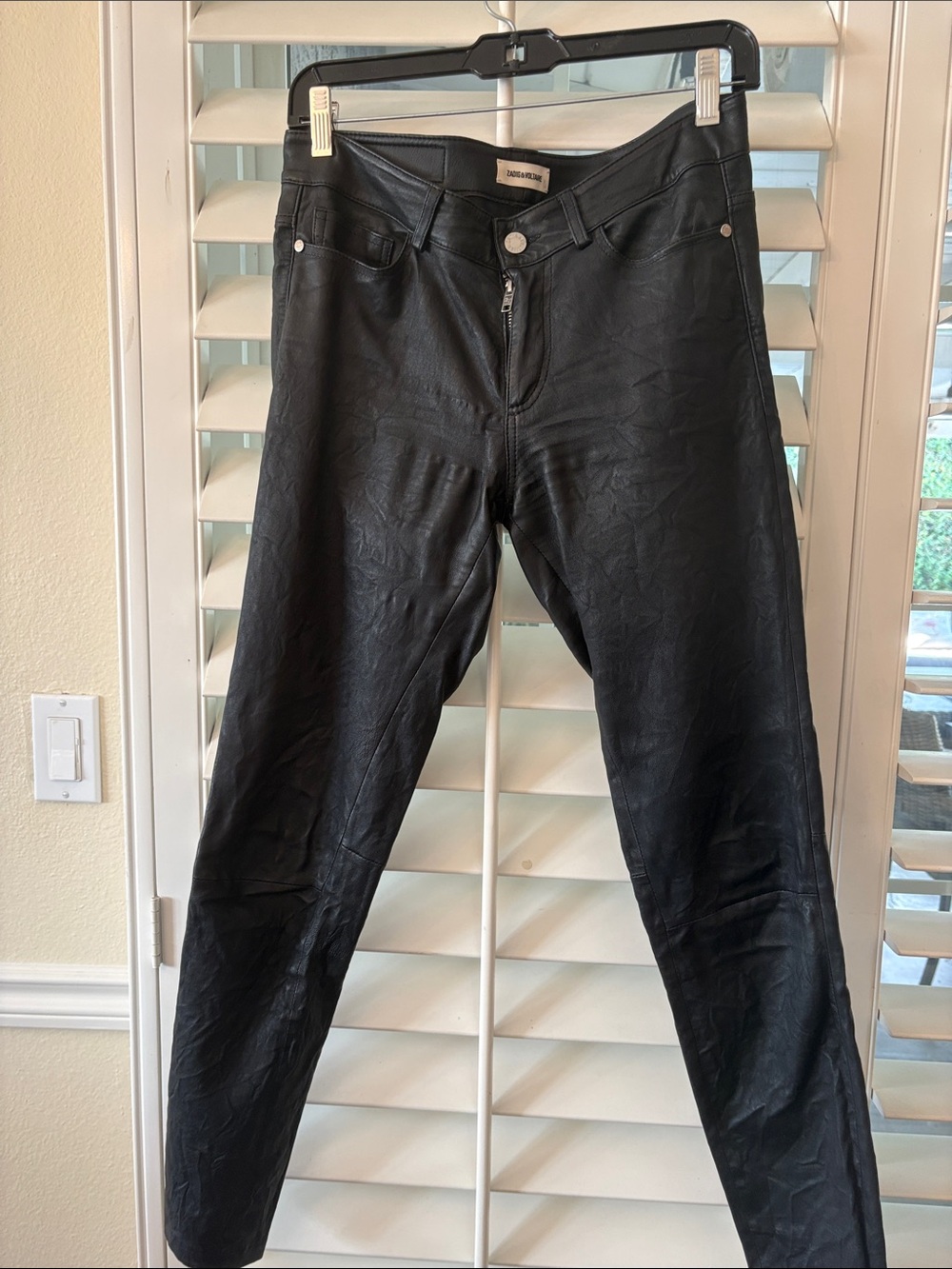 Zadig and Voltaire PHLAME size 38 Faux Leather Skinny Pants
